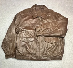 Chaqueta de Cuero Roundtree&Yorke Para Hombre Extra Grande Piel de Cordero Genuina Bolsillos Pesados - Imagen 1 de 11