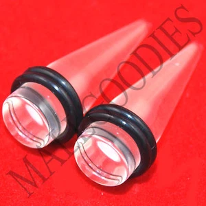 V025 Acrylic Clear Stretchers Tapers Expander Ear Plugs 14G to 1" Gauges Studs - Picture 1 of 18
