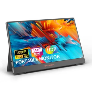 Portable Monitor 14 inch FHD 1080p USB C HDMI Gaming Extend Display with Speaker - Picture 1 of 15