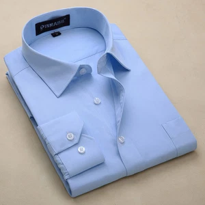 Mens Dress Shirts Business Casual Luxury Long Sleeves Formal Camisas Shirts Tops - Picture 1 of 11