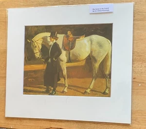 SIR ALFRED MUNNINGS `MY HORSE IS MY FRIEND`. MOUNTED HORSE PRINT - Picture 1 of 1