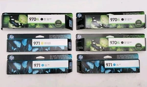 6pk Genuine HP 970XL Black 971 Color X476dn X576dn X451dn X551dw Retail Box - Photo 1/7