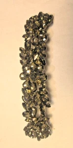 smoked glass rhinestone belt buckle 1.5Tx 8 long - Picture 1 of 4