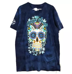 Sugar Skull DOTD Day of the Dead Mens Organic Cotton T-Shirt Blue XL - Picture 1 of 9