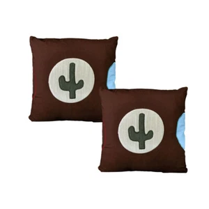 Pack of 2 Wild West Embroidered Cushion Covers 43 x 43 cm - Picture 1 of 2