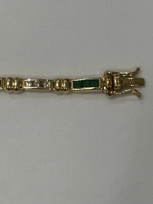 14K Gold Multi Gemstone Tennis Bracelet 7 1/4" (14.6 grams) - Imagem 1 de 4