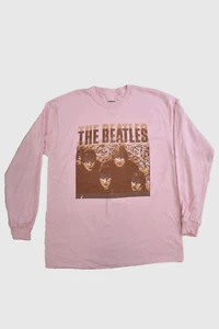 The Beatles Herren Beatles Gruppenfoto rosa Langarmshirt neu Large - Bild 1 von 5