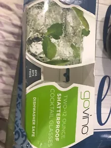 GoVino 12oz 2pk Plastic Wine Glasses- special edition!! - Picture 1 of 3
