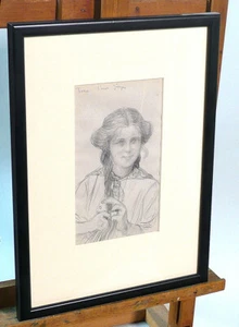 Johannes Martini 1866 - 1935 Mädchen mit Zopf Jugendstil - Bild 1 von 3