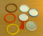 DDR Plaste/Plastik   4 Kosmetikspiegel Taschenspiegel + 3 Armreifen  (2)