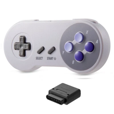 Wireless Gamepad + Receiver for SNES Super Nintendo Entertainment System SFC - Image 1 of 4