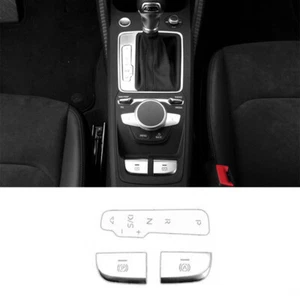 Pegatina de moldura de botón de cambio de freno de mano de aluminio plateado para Audi A3 S3 2014-2020 - Imagen 1 de 6