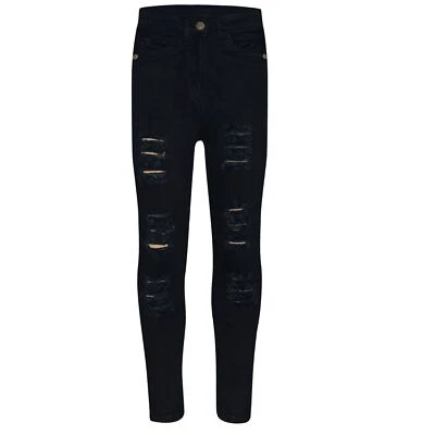 A2Z 4 KIDS® A2Z 4 Kinder Mädchen Denim Ripped Skinny Jet Black Jeans leichte Comfort Hose