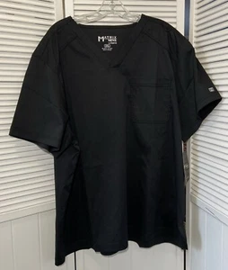 Maevn Matrix Mens Scrub Top 2XL Black NWT Short Sleeves Pocket #5501 - Picture 1 of 10