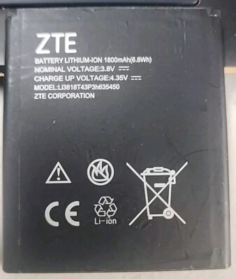 Used ZTE 1800mAh Battery LI3818T43P3h635450 for Obsidian Z820 - Image 1 of 2