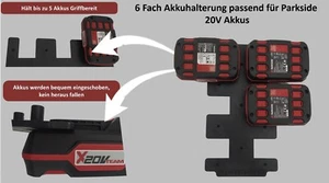 6 Fach Akkuhalter passend für Parkside Team 20V Akku - Bild 1 von 2