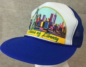 Statue Of Liberty Snapback Mesh Trucker Hat Blue - Picture 1 of 11