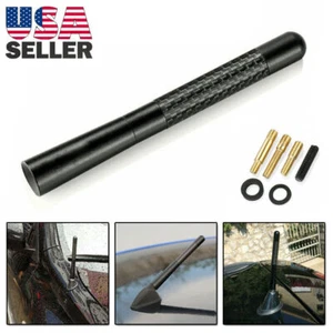 4.7inches Universal Car Antenna Carbon Fiber Radio FM Antena Black Kit&Screw 1F - Picture 1 of 10