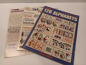 3 - Cross Stitch Alphabet Booklets Leisure Arts & American School of Needlework - Picture 1 of 15