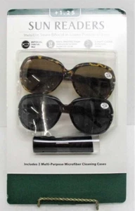 Sun Readers 2 pack Invisible Seam Bifocals Mild Power +1.25 Sun Glasses (Black) - Picture 1 of 2
