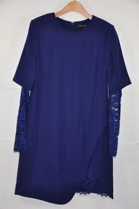 NWT Women's Cynthia Steffe- Lace Sleeve Stretch Dress. Size 2. $298- Deep Indigo - Picture 1 of 10