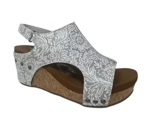 Women's Very G Isabella Tooled 2 Wedge Light Grey - Picture 1 of 2