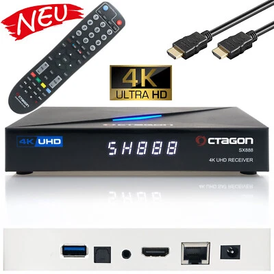 Sat-Receiver Octagon SX888 / SX88 4k V2 UHD HEVC Web TV Portale M3U PVR-Ready - Bild 1 von 4