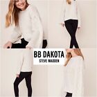 Bb Dakota Women's Retro Active Cable Knit Sweater Mw7 Ivory Medium Nwt
