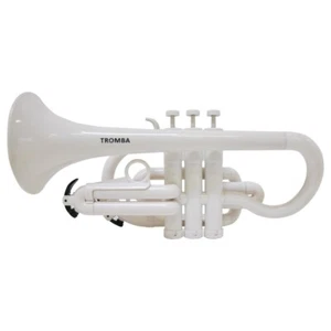 Tromba Pro Professional Plastic Bb Cornet, White - Picture 1 of 3