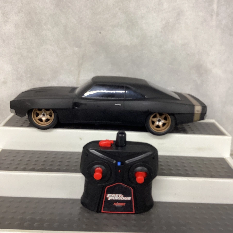 Jada Fast & Furious Dom's 1968 Dodge Charger F9 Widebody Black R/C  TESTED - Image 1 of 4