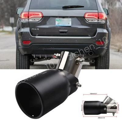 1PCS For Jeep Grand Cherokee Car Exhaust Pipe Tip Rear Tail Throat Muffler BLACK - Image 1 of 4
