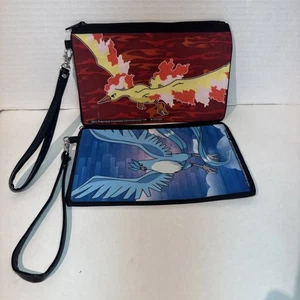 Lot of 2 Pokemon Wallet - Wristlet -Pouch 2015 7” x 5” Moltres Red Articuno Blue - Picture 1 of 10