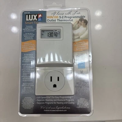 Lux Smart Temp Win 100 Series, 5-2 Programmable Outlet Thermostat - Image 1 of 2
