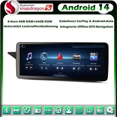 12,3" 8-Kern 128GB Android 14 Autoradio Mercedes Benz E-Klasse S212 W212 NTG 4.5 - Bild 1 von 4
