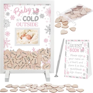 65 Teile Babyparty Gästebuch Baby Es ist kalt draußen Alternative Schneeflocke Gastgeschenk - Bild 1 von 6