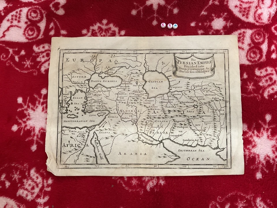 1728 MUITO RARO Mapa Herman Moll, Genuíno, cartografia, O IMPÉRIO PERSA - Imagem 1 de 3