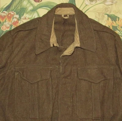 Chaqueta militar de lana marrón 1953 de colección S/M Foto 1 de 4