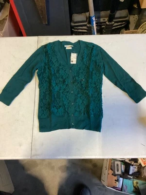 Cárdigan Van Heusen Studio Navidad Verde Botón Frontal Talla XS/TP/XP Nuevo Foto 1 de 4