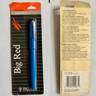 Bolígrafo Parker Rojo Grande De Colección - AZUL - Nuevo Stock Antiguo - Hecho en Brasil - Sellado Nuevo de Lote Antiguo Foto 1 de 4