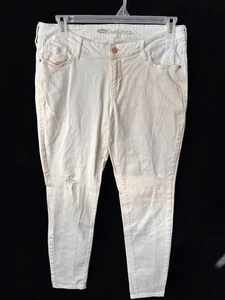 Jeans Old Navy Rock Star taglia 14 bianco 30" cucitura interna vita bassa effetto invecchiato dritto - Foto 1 di 7