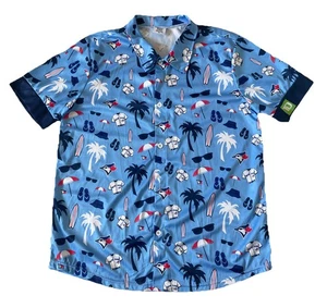 Toronto Blue Jays SGA Hawaiian Shirt Short Sleeve Button Up Blue Men XL - Picture 1 of 6