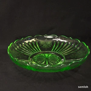 Ancoraggio Gancio Mayfair Rosa Aperta Bassa 2 3/8" Ciotola 1931-1937 Verde Depressione Vetro - Foto 1 di 12