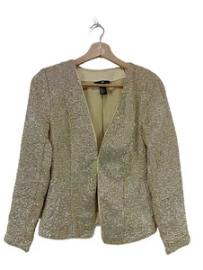 H&M Blazer corto Donna Blazer Taglia IT 40 oro con glitter - Foto 1 di 5