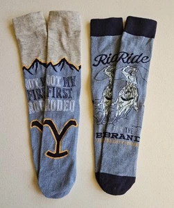 Botas unisex YellowStone Logo Mini Series calcetines 2 pares azul/azul claro talla mediana - Imagen 1 de 5