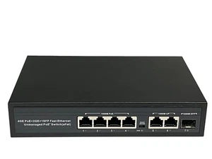 4-port Gigabit + 2-port Gigabit + 1-port Gigabit SFP Full Gigabit POE Switch - Afbeelding 1 van 6