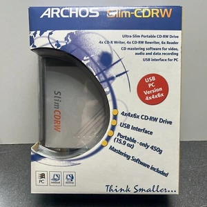 Archos Slim CDRW Microsoft Vintage Computer Retro Disc Windows XP - Boxed - Picture 1 of 10