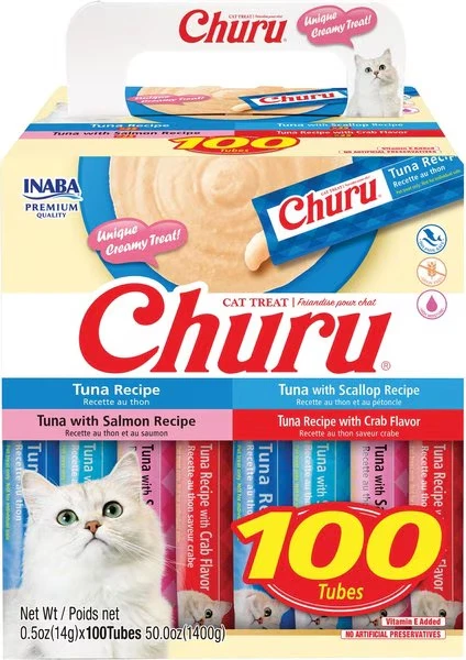 Churu Grain-Free Tuna Variety Lickable Cat Treat, 0.5-oz tube, 100 count - Image 1 of 4