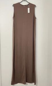 Inayah womens dress maxi light brown sleeveless stretch jersey XXL NWT long 6'2 - Picture 1 of 11