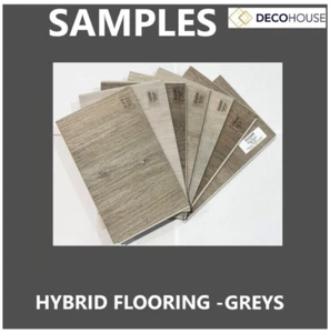 GREY WOOD SAMPLE HYBRID CLICK LOCK LUXURY VINYL FLOOR COMMERCIAL WATERPROOF - Picture 1 of 12