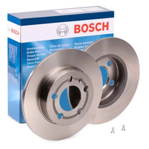 2x Bosch Brake Discs Set Rear Ø 9 13/32in for Audi A3 Skoda Octavia I VW Bora - Picture 1 of 2